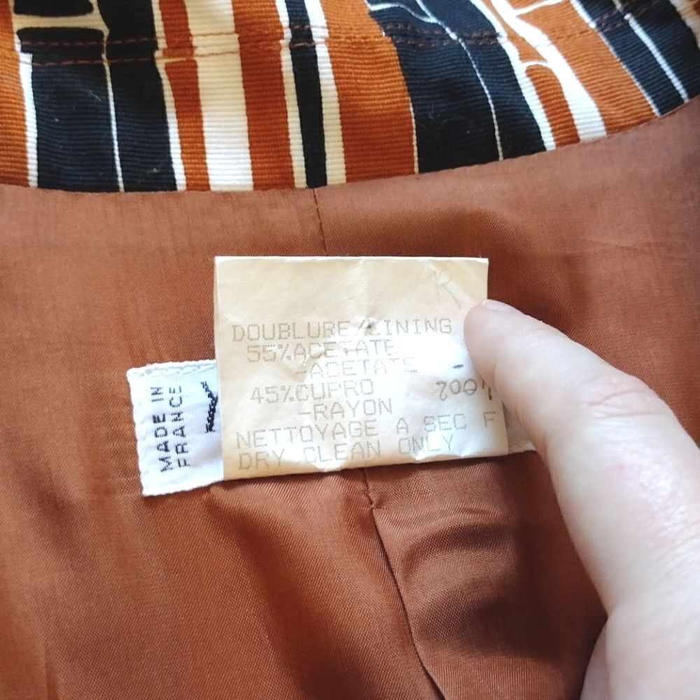 Vintage YSL Yves Saint Laurent Rive Gauche Striped Skirt and Blazer Suit Size 10 - Picture 6 of 16